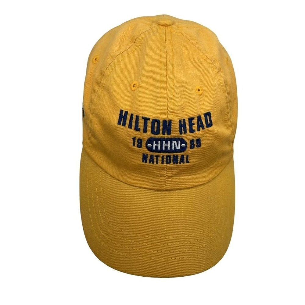 Ahead Vintage‎ Golf Hat Mens OSFA Yellow Excellent Hilton Head National 1989 Cap - Picture 2 of 7